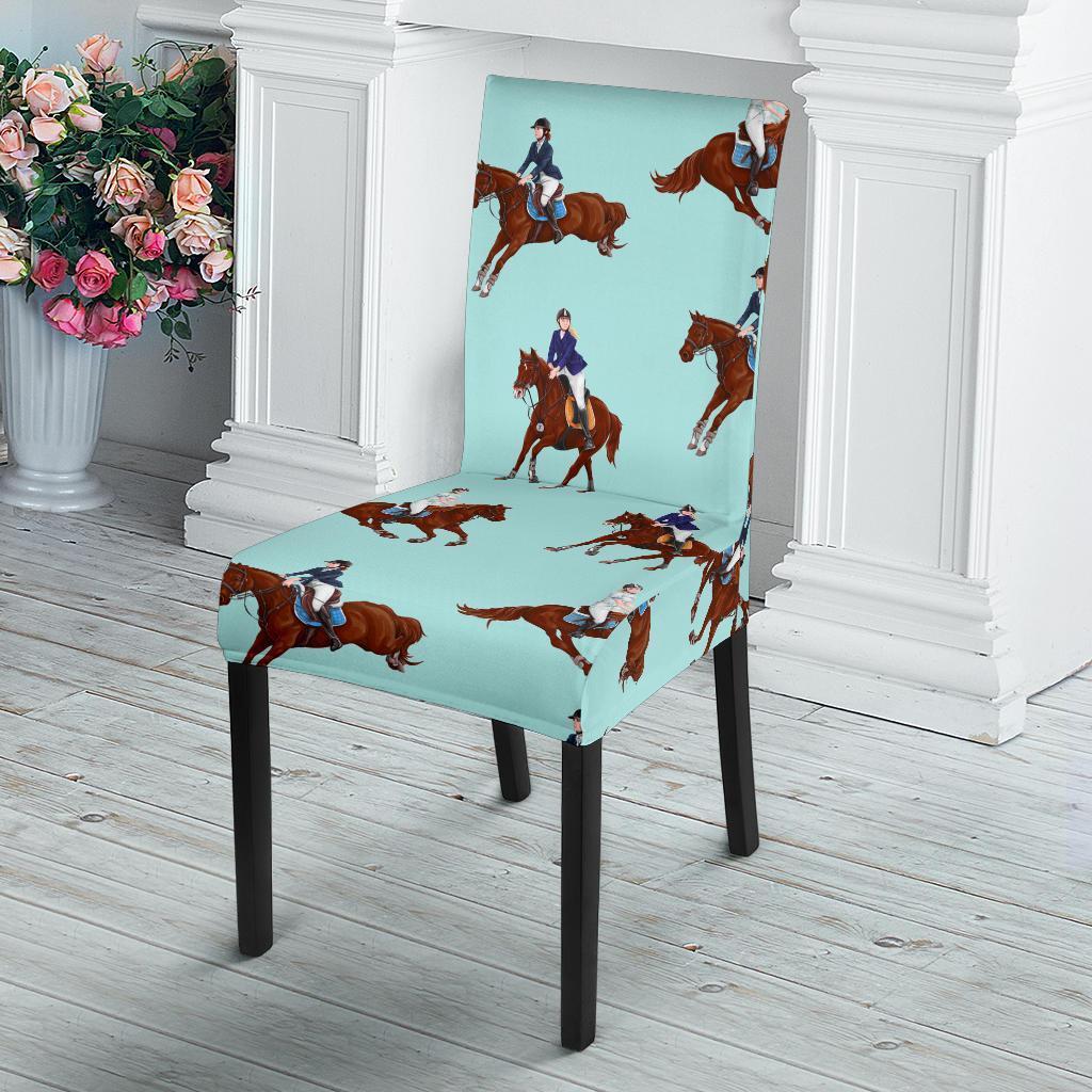 Equestrian Print Pattern Chair Cover-grizzshop