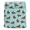 Equestrian Print Pattern Duvet Cover Bedding Set-grizzshop