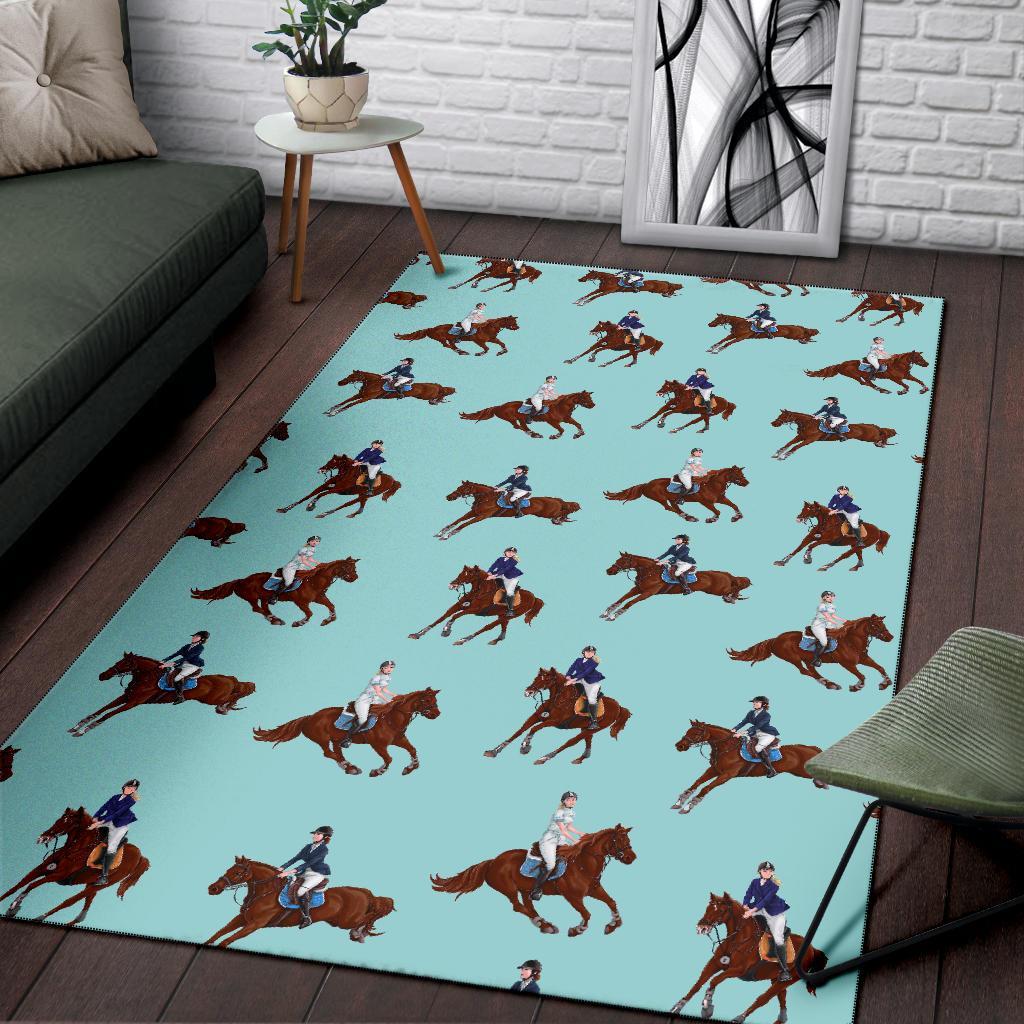 Equestrian Print Pattern Floor Mat-grizzshop