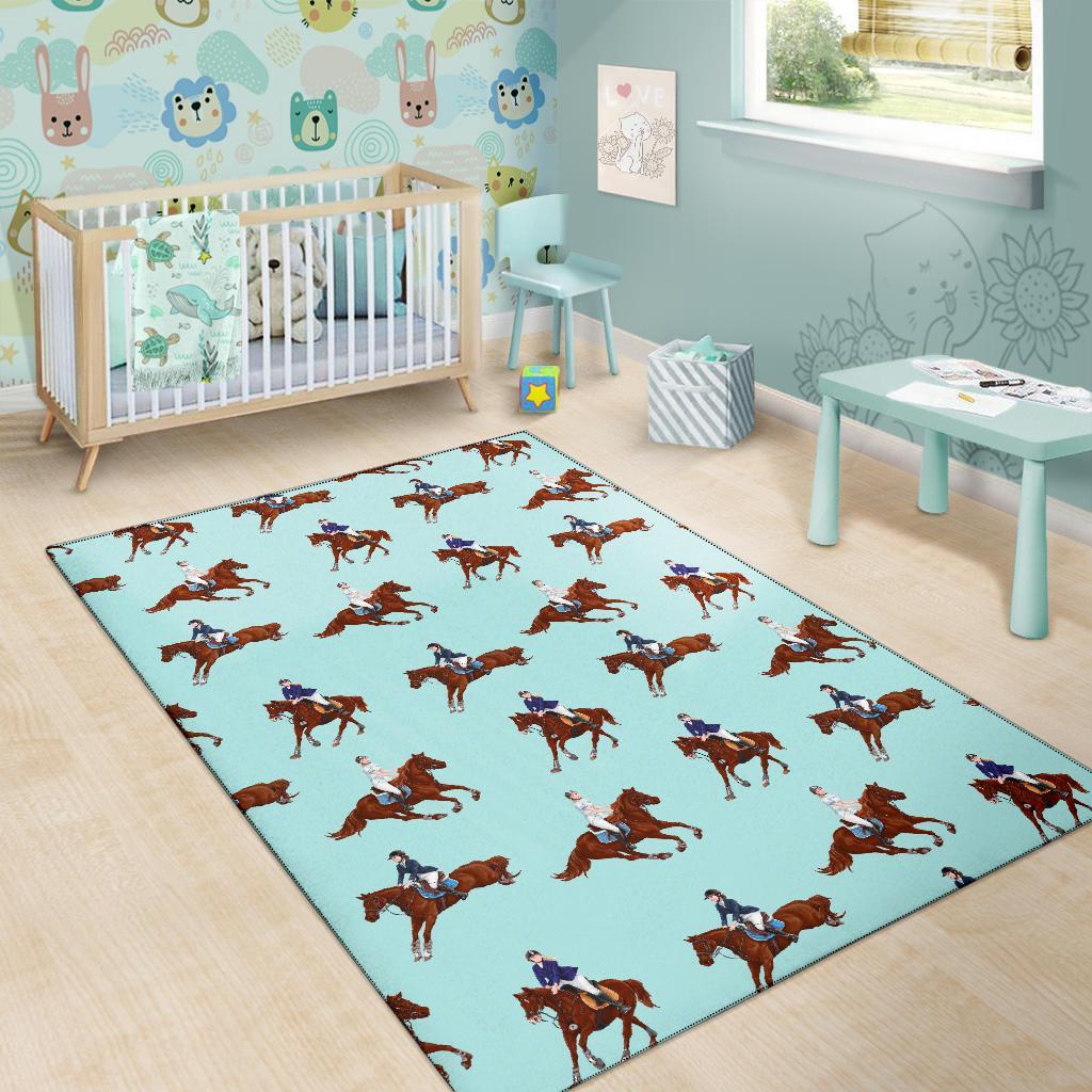 Equestrian Print Pattern Floor Mat-grizzshop