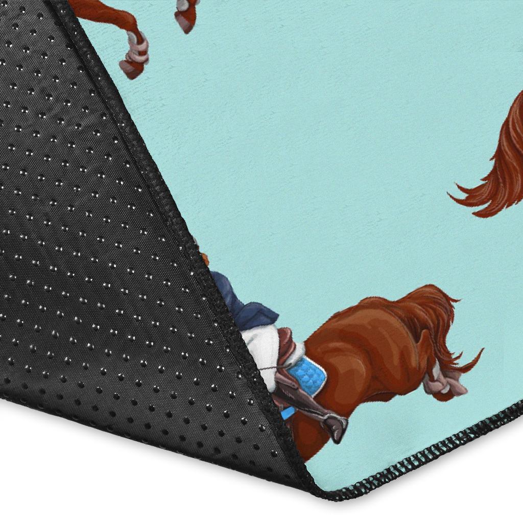 Equestrian Print Pattern Floor Mat-grizzshop