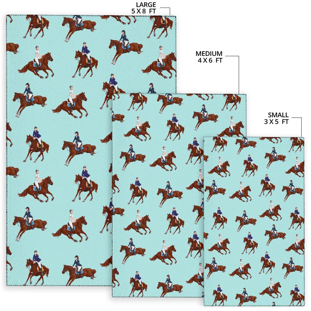 Equestrian Print Pattern Floor Mat-grizzshop