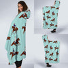 Equestrian Print Pattern Hooded Blanket-grizzshop