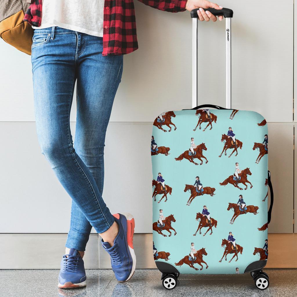 Equestrian Print Pattern Luggage Cover Protector-grizzshop