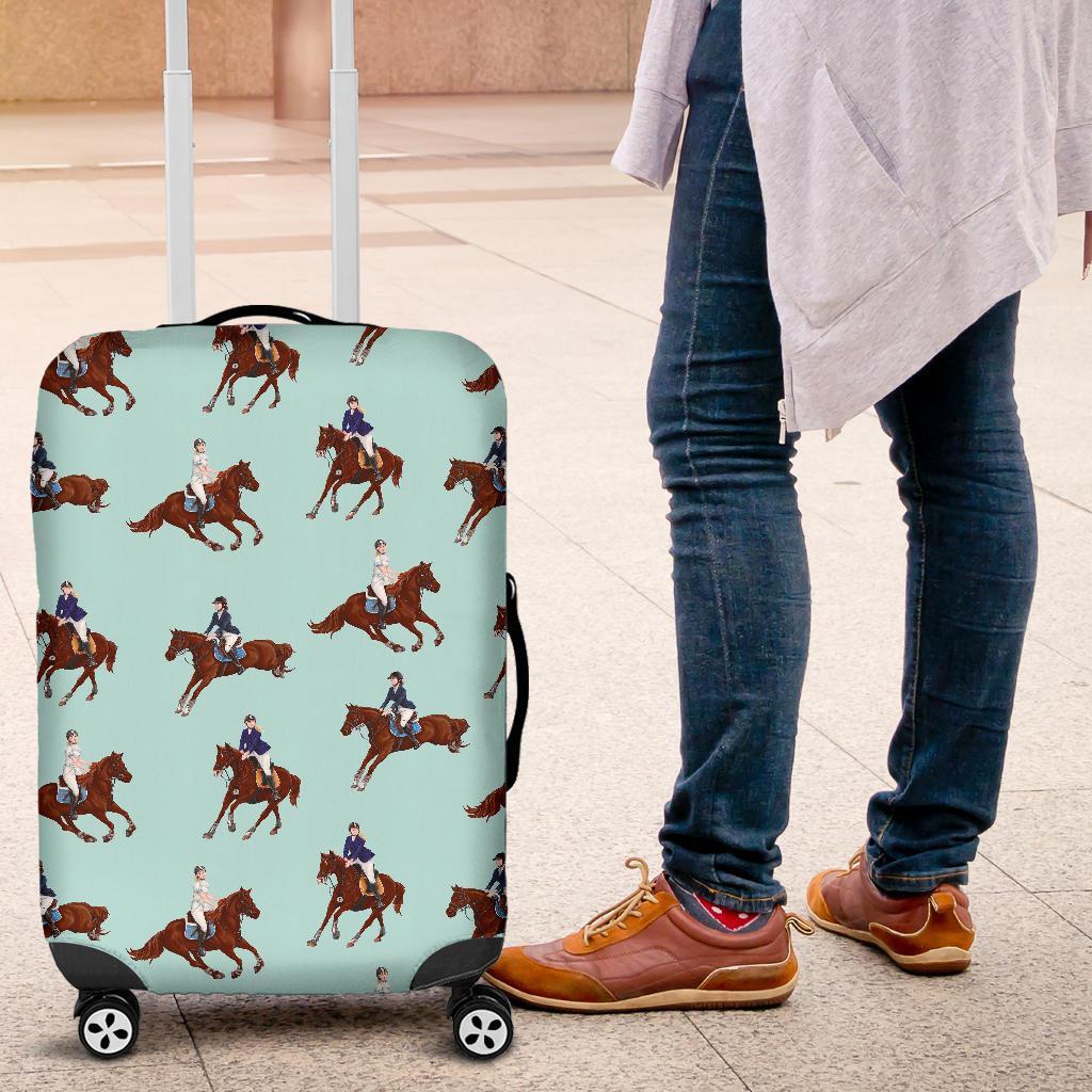 Equestrian Print Pattern Luggage Cover Protector-grizzshop