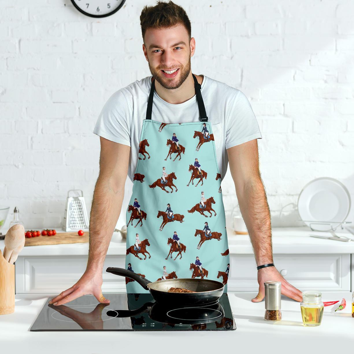 Equestrian Print Pattern Men's Apron-grizzshop