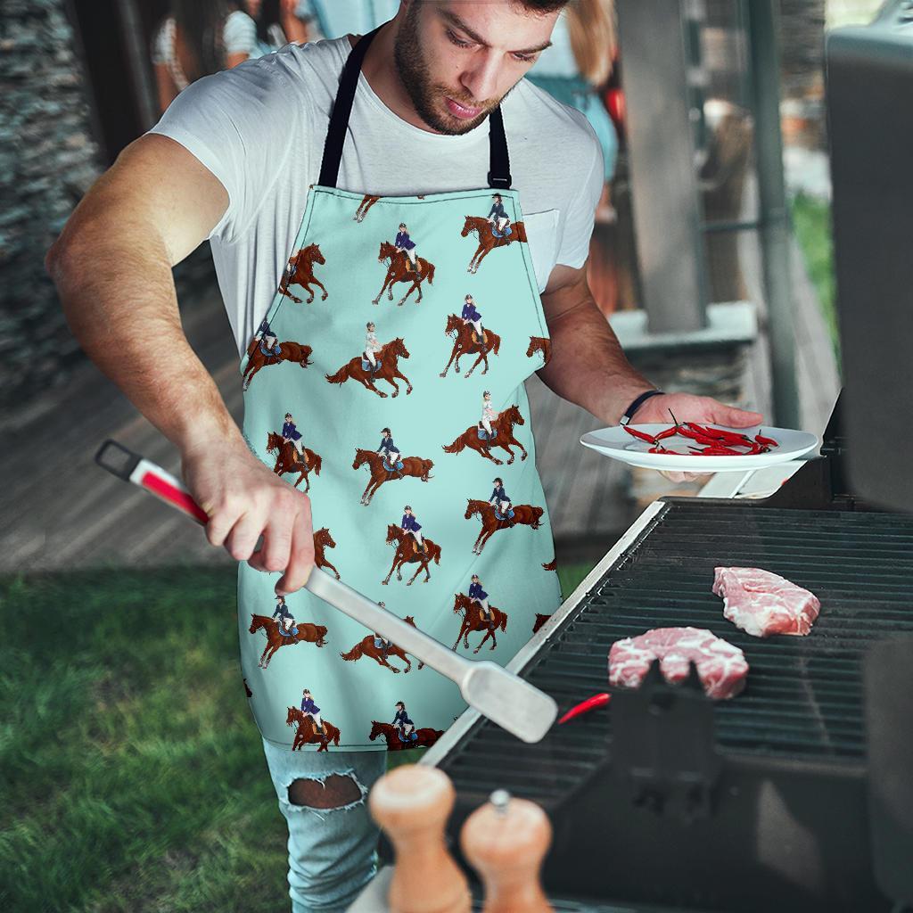 Equestrian Print Pattern Men's Apron-grizzshop