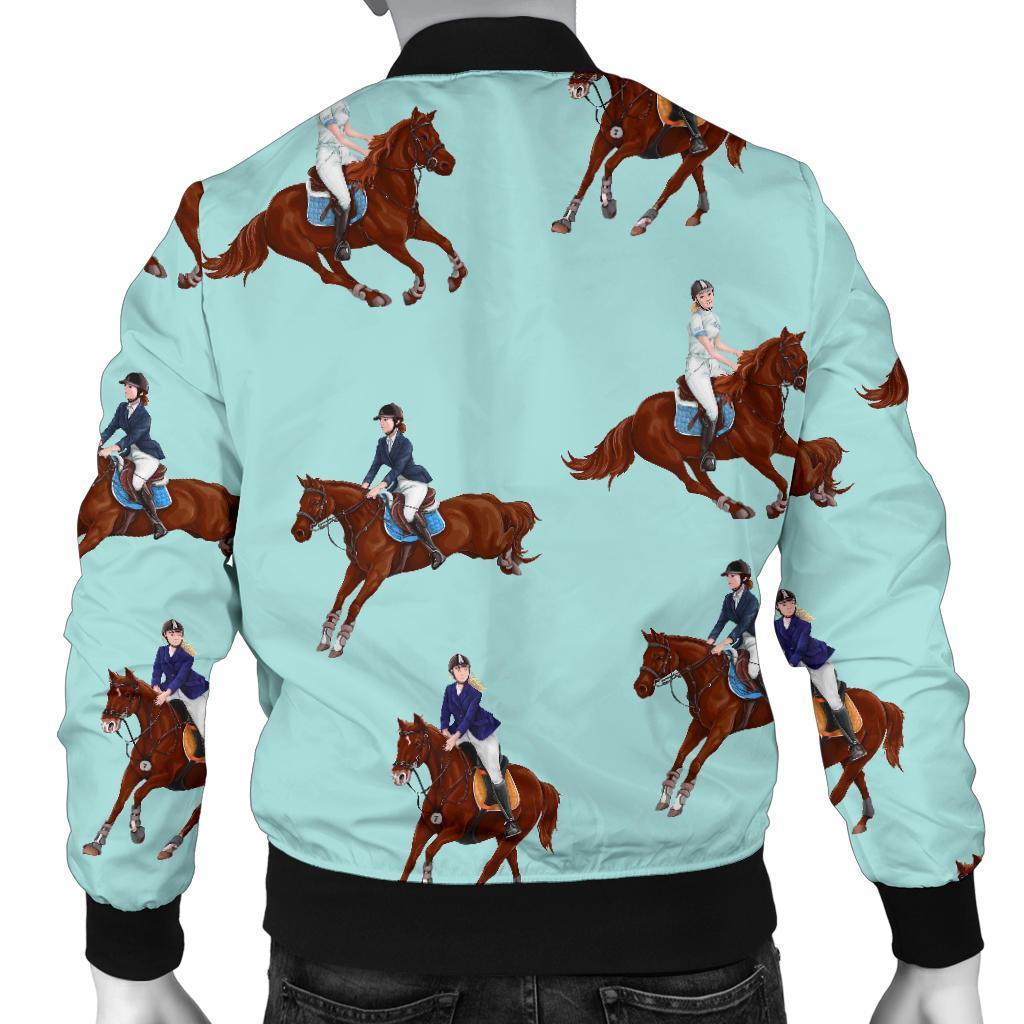 Equestrian Print Pattern Men's Bomber Jacket-grizzshop