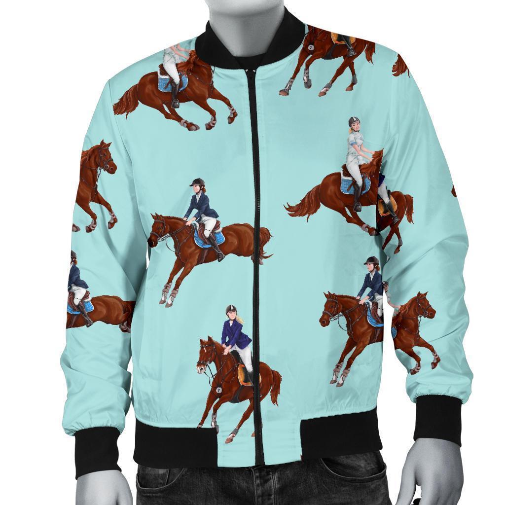 Equestrian Print Pattern Men's Bomber Jacket-grizzshop