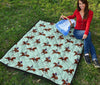 Equestrian Print Pattern Quilt-grizzshop