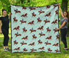 Equestrian Print Pattern Quilt-grizzshop