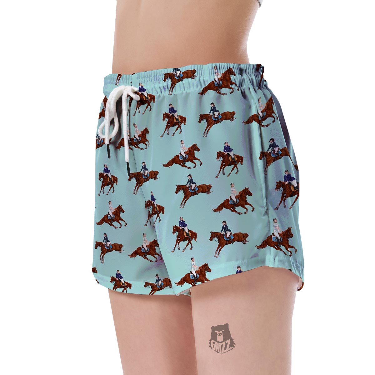 Equestrian Print Pattern Women's Shorts-grizzshop