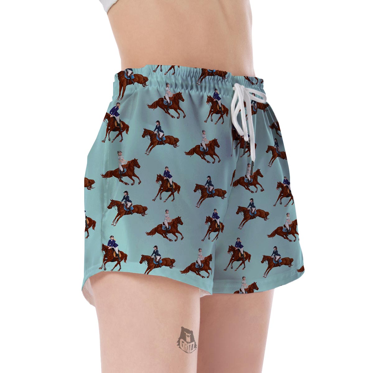 Equestrian Print Pattern Women's Shorts-grizzshop