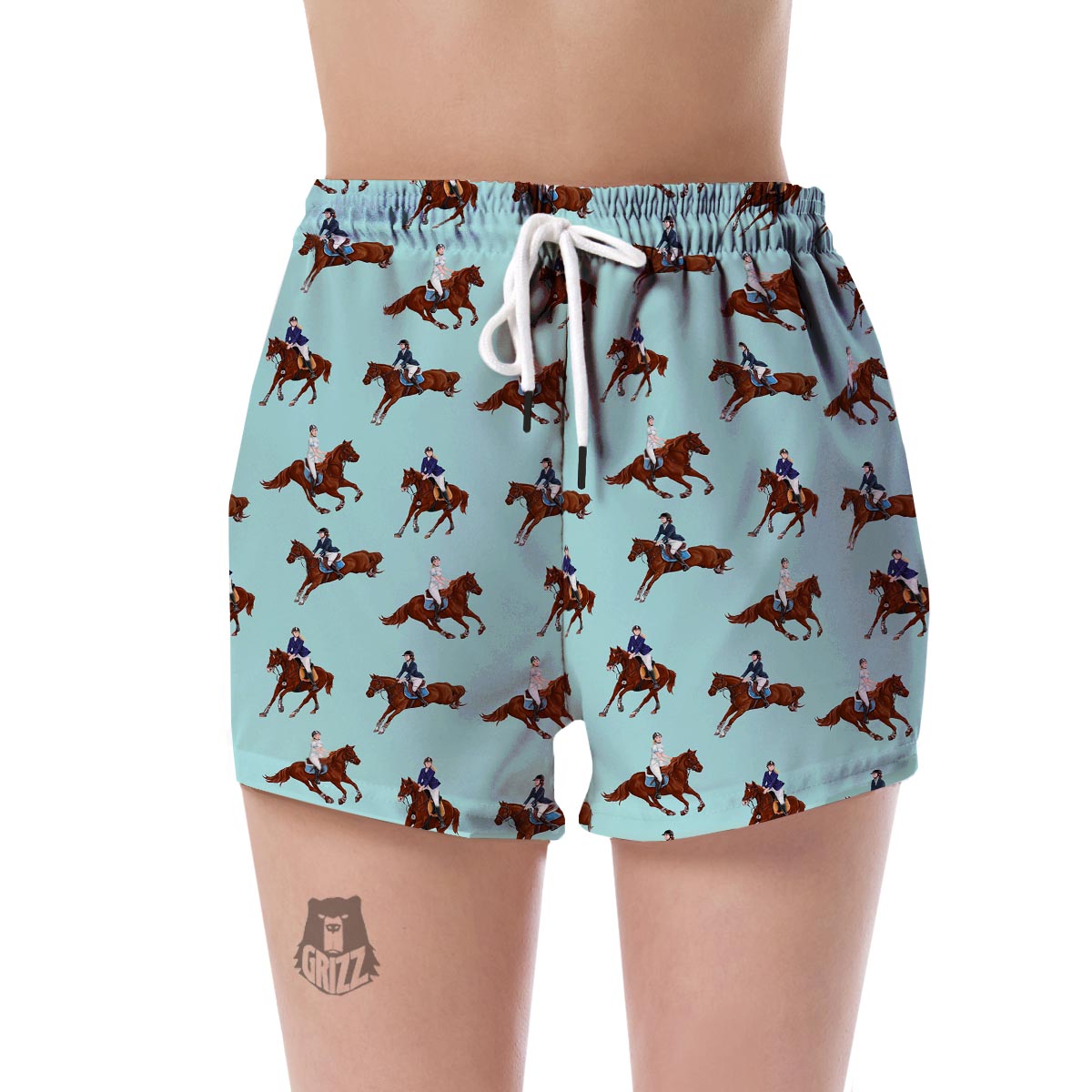 Equestrian Print Pattern Women's Shorts-grizzshop