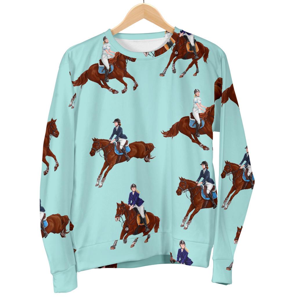 Equestrian Print Pattern Women's Sweatshirt-grizzshop