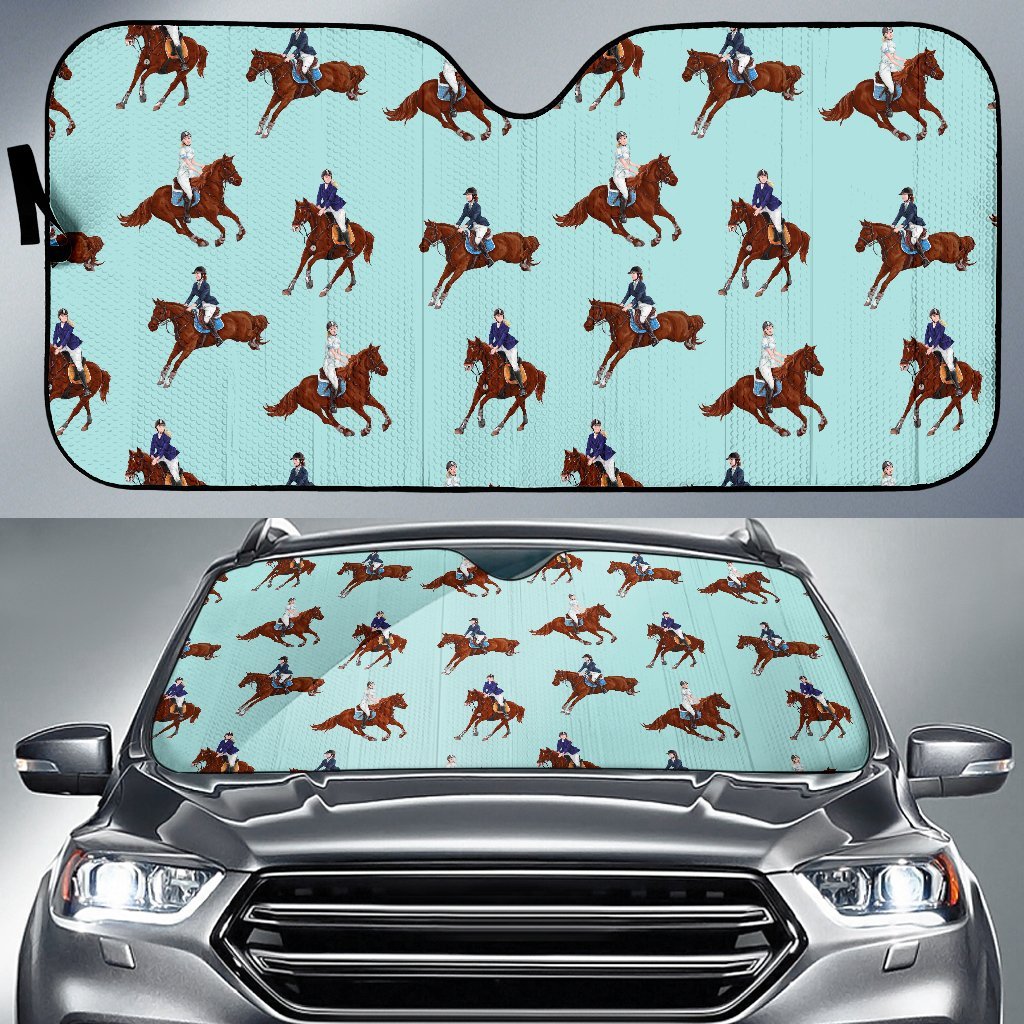 Equestrian Print Pattern Car Sun Shade-grizzshop