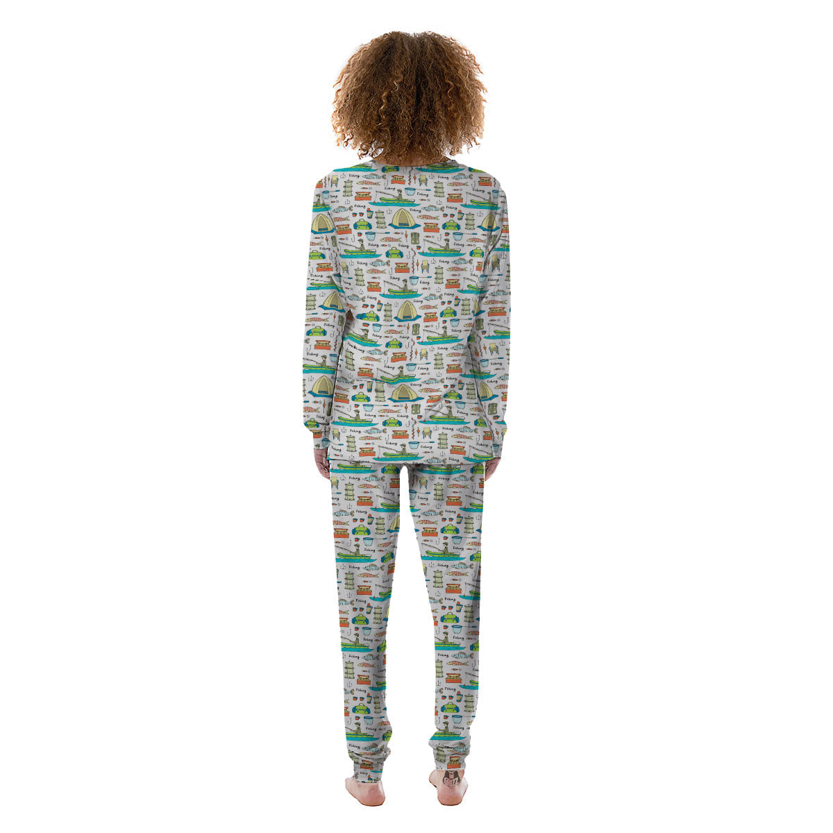 Equipment Fishing Print Pattern Women's Pajamas-grizzshop