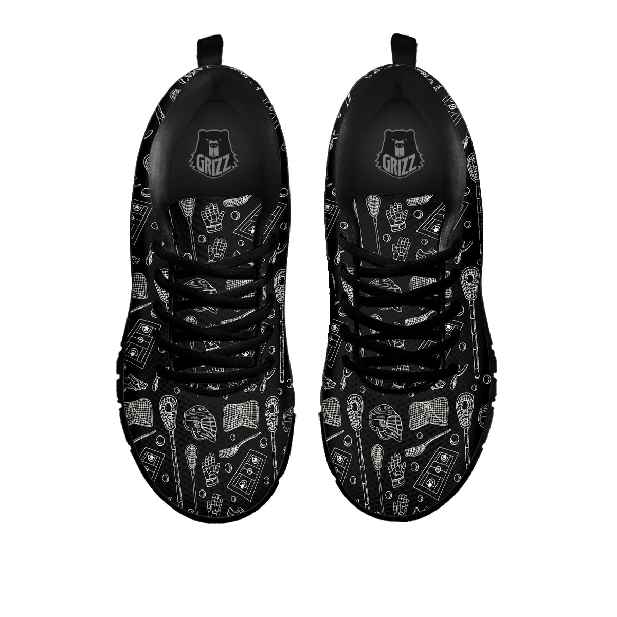 Equipment Lacrosse Print Pattern Black Sneaker-grizzshop