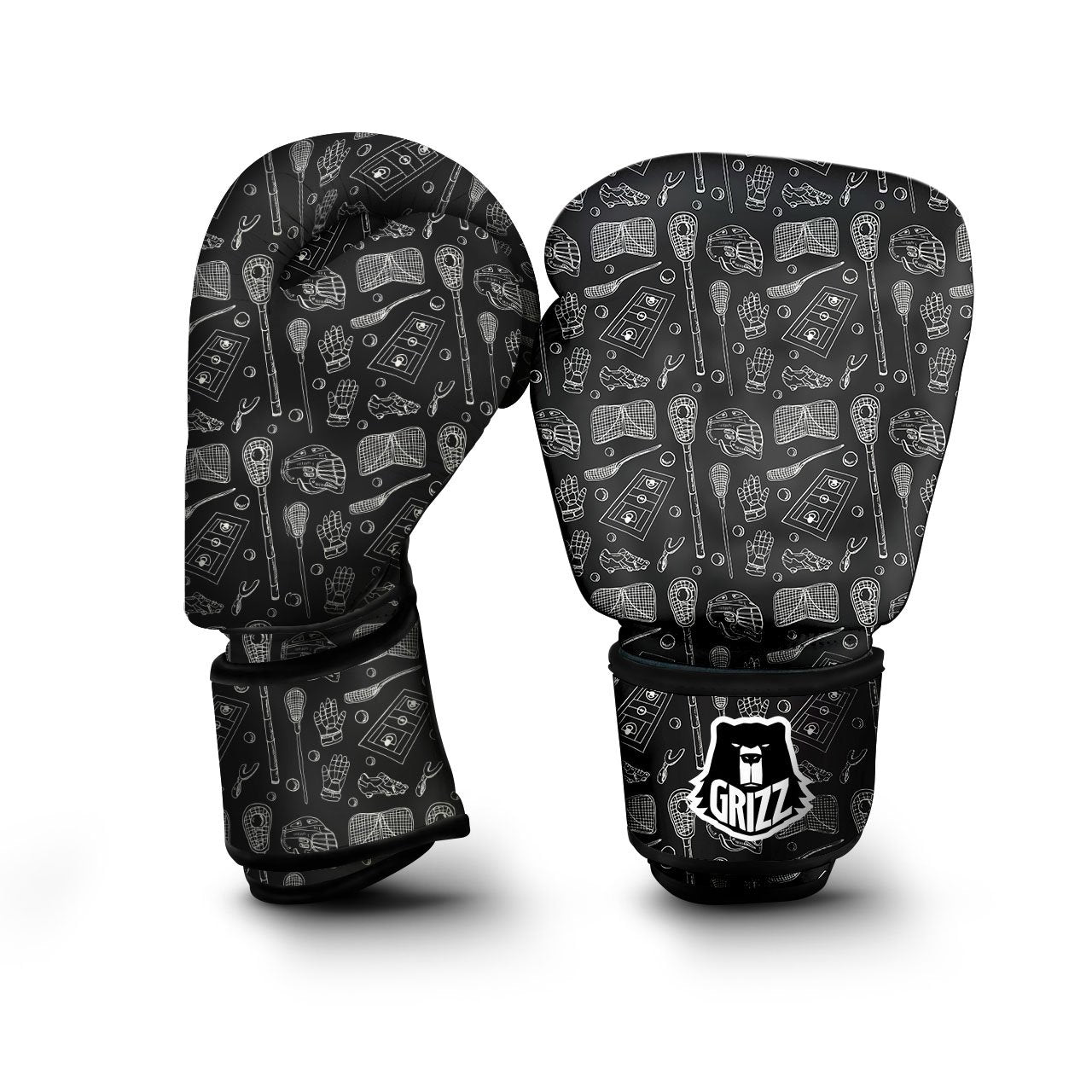 Equipment Lacrosse Print Pattern Boxing Gloves-grizzshop