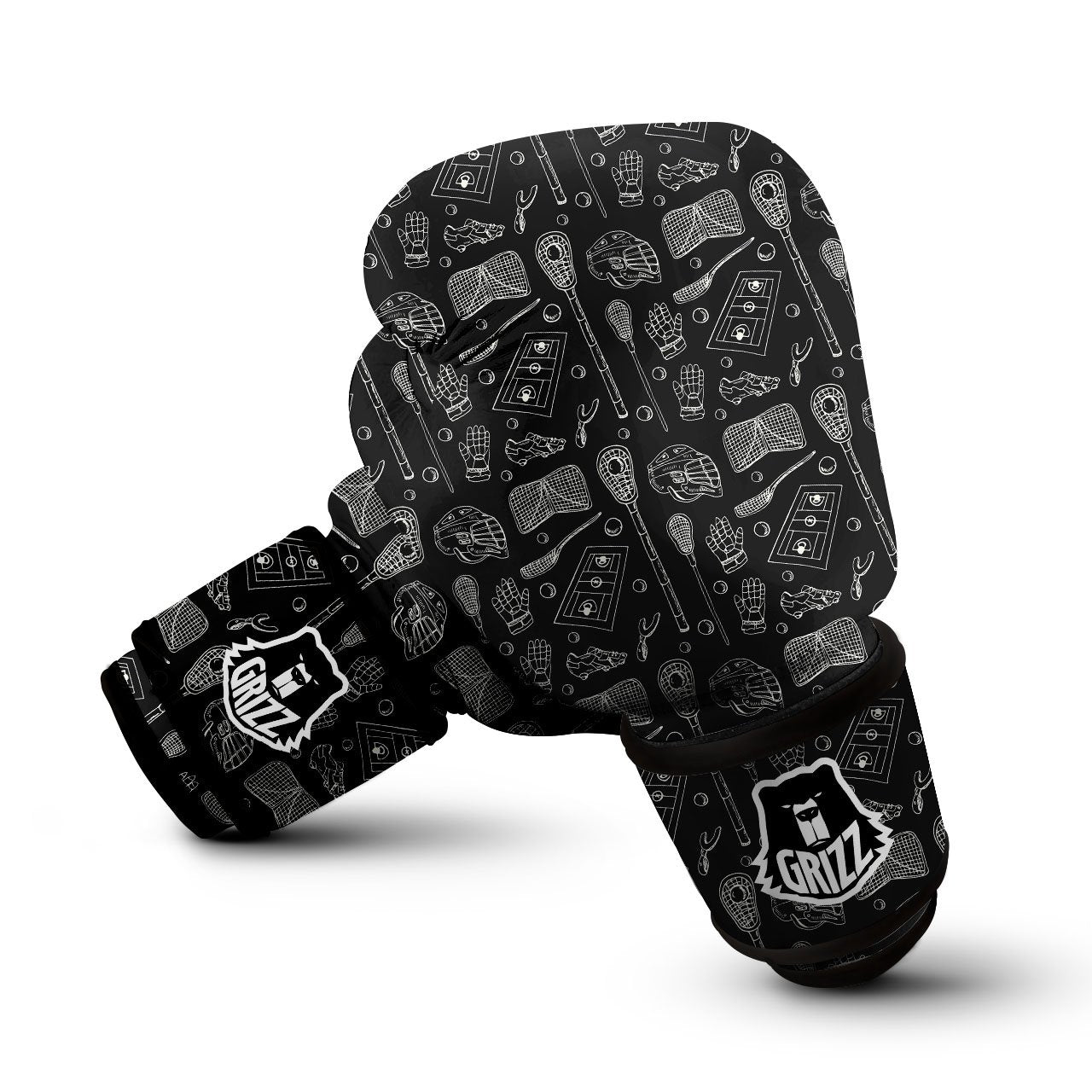 Equipment Lacrosse Print Pattern Boxing Gloves-grizzshop