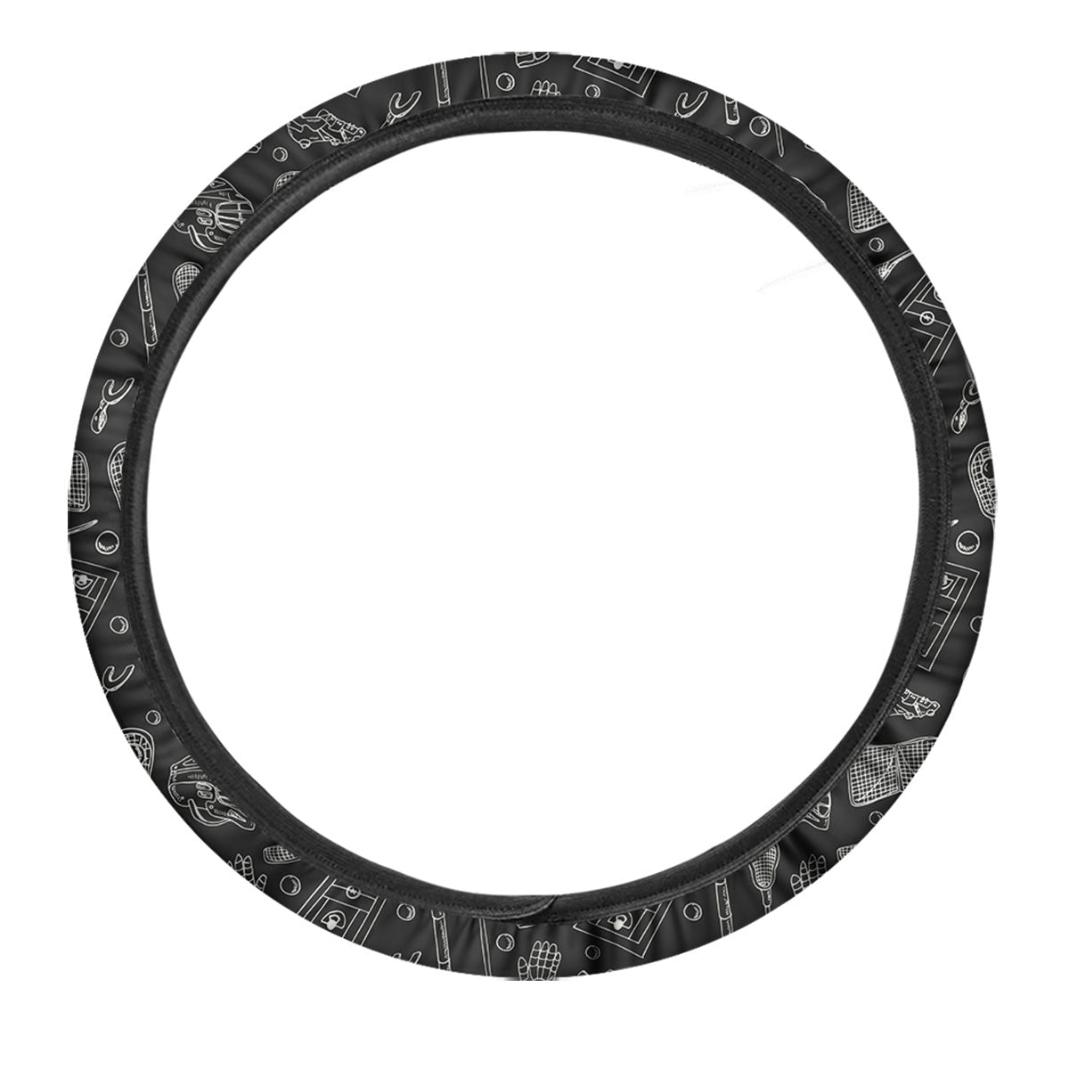Equipment Lacrosse Print Pattern Car Steering Wheel Cover-grizzshop
