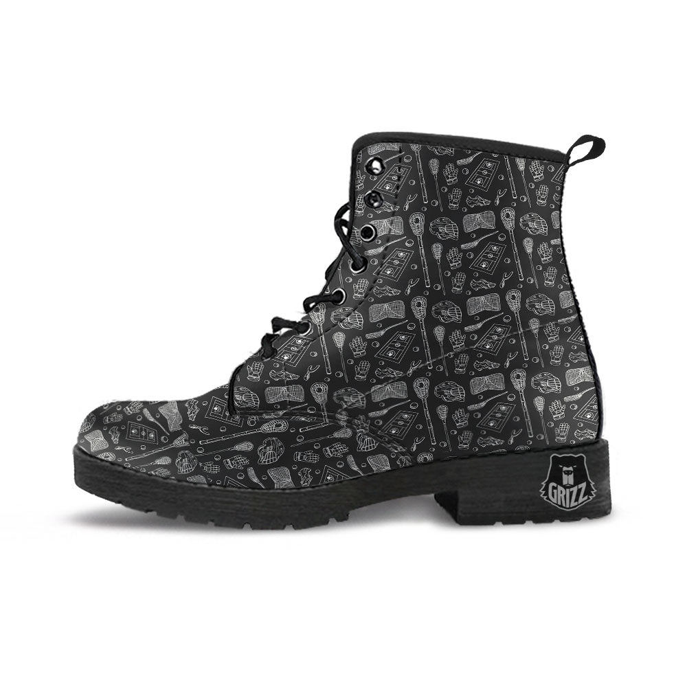 Equipment Lacrosse Print Pattern Leather Boots-grizzshop
