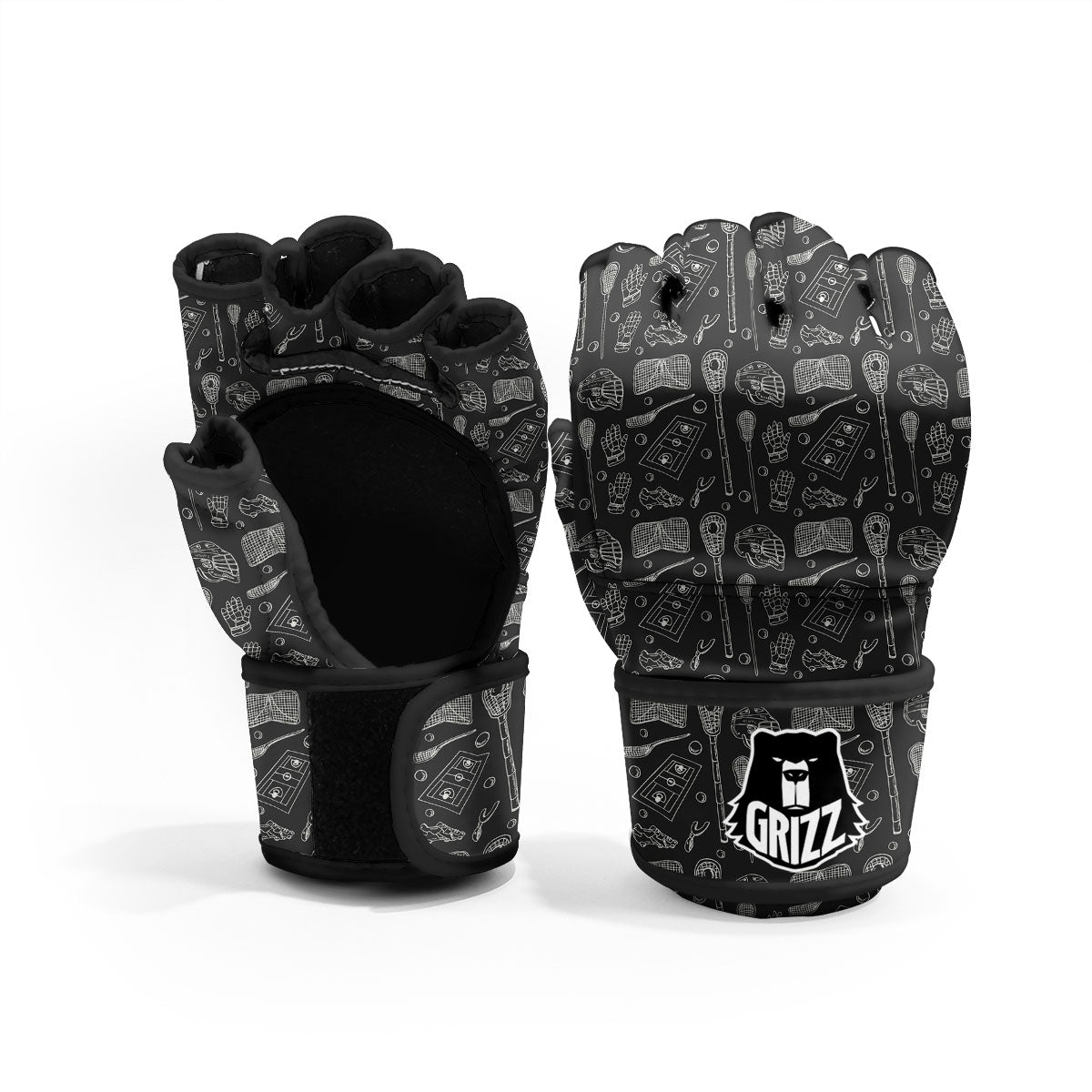 Equipment Lacrosse Print Pattern MMA Gloves-grizzshop