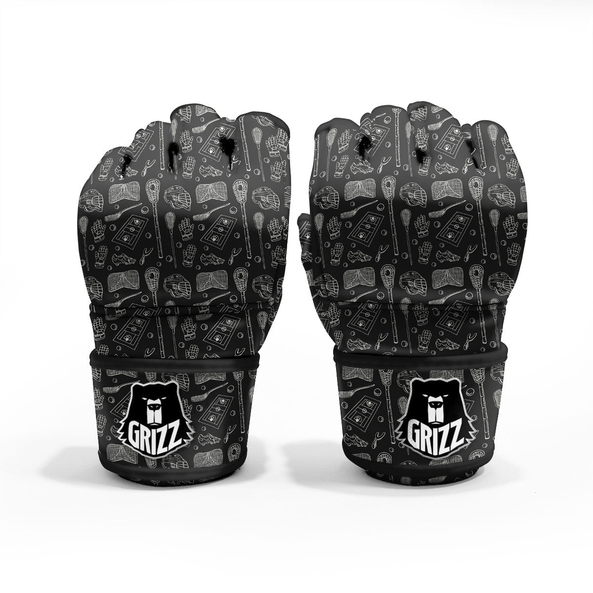 Equipment Lacrosse Print Pattern MMA Gloves-grizzshop