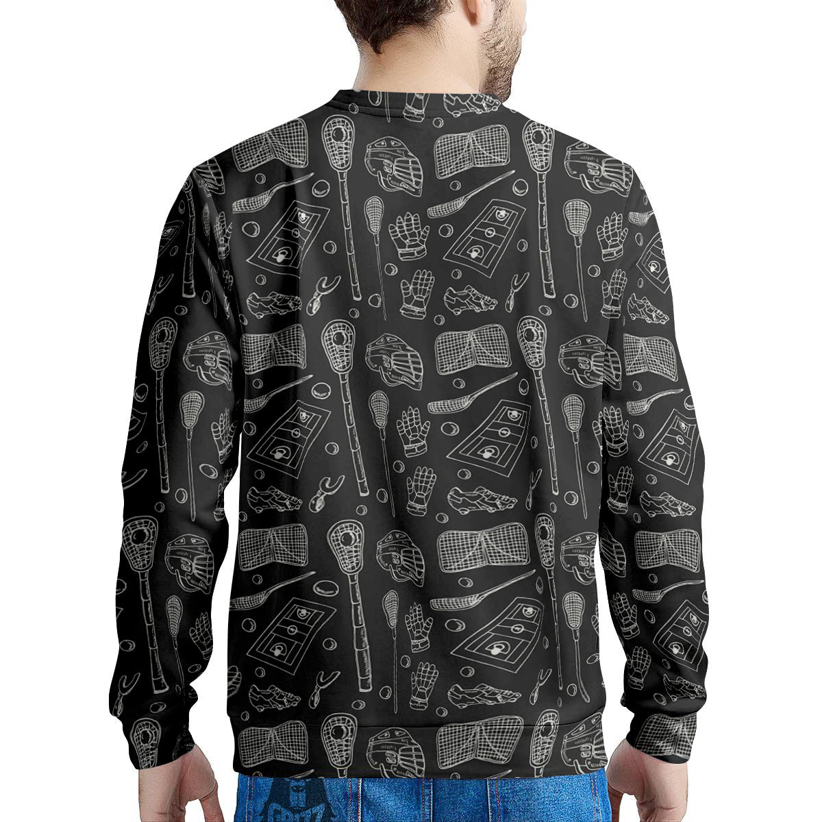 Equipment Lacrosse Print Pattern Men's Sweatshirt-grizzshop