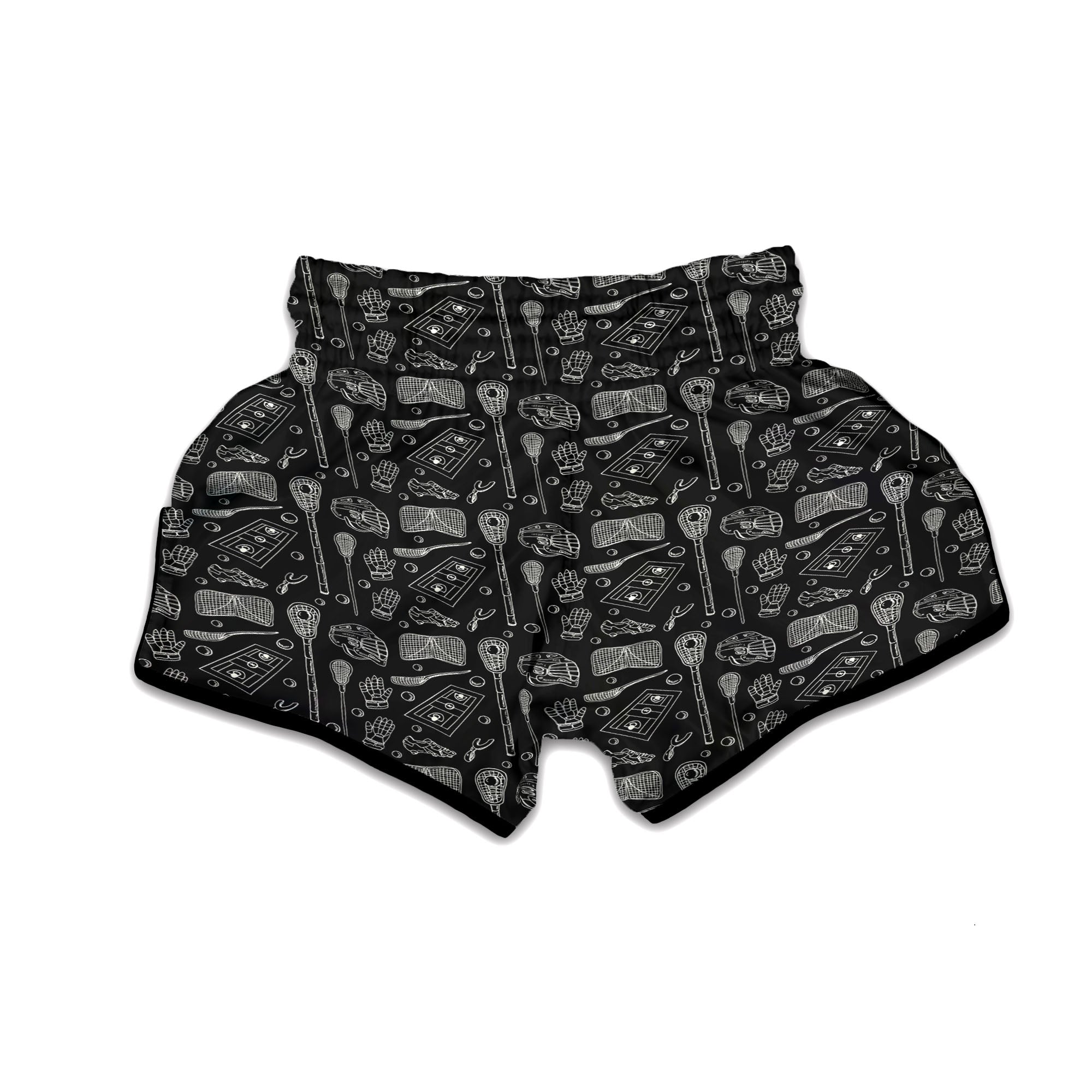 Equipment Lacrosse Print Pattern Muay Thai Boxing Shorts-grizzshop
