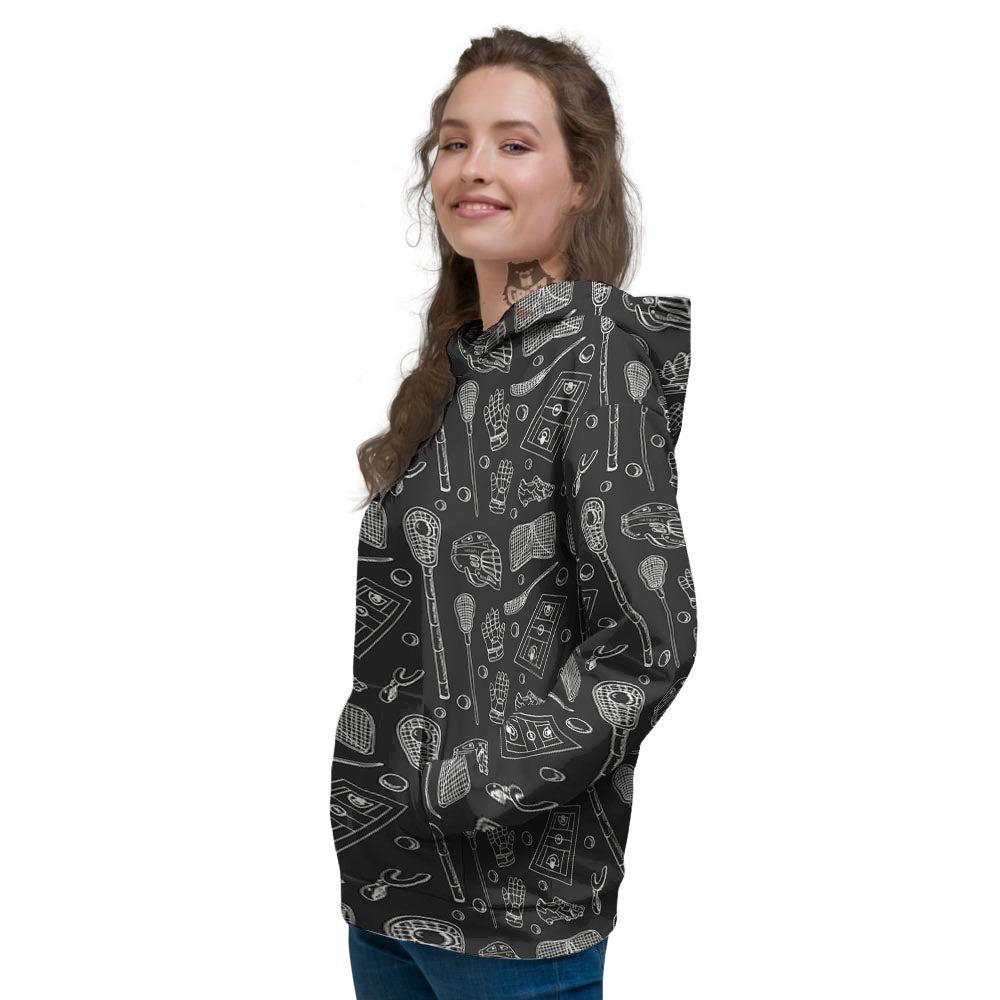 Equipment Lacrosse Print Pattern Women's Hoodie-grizzshop