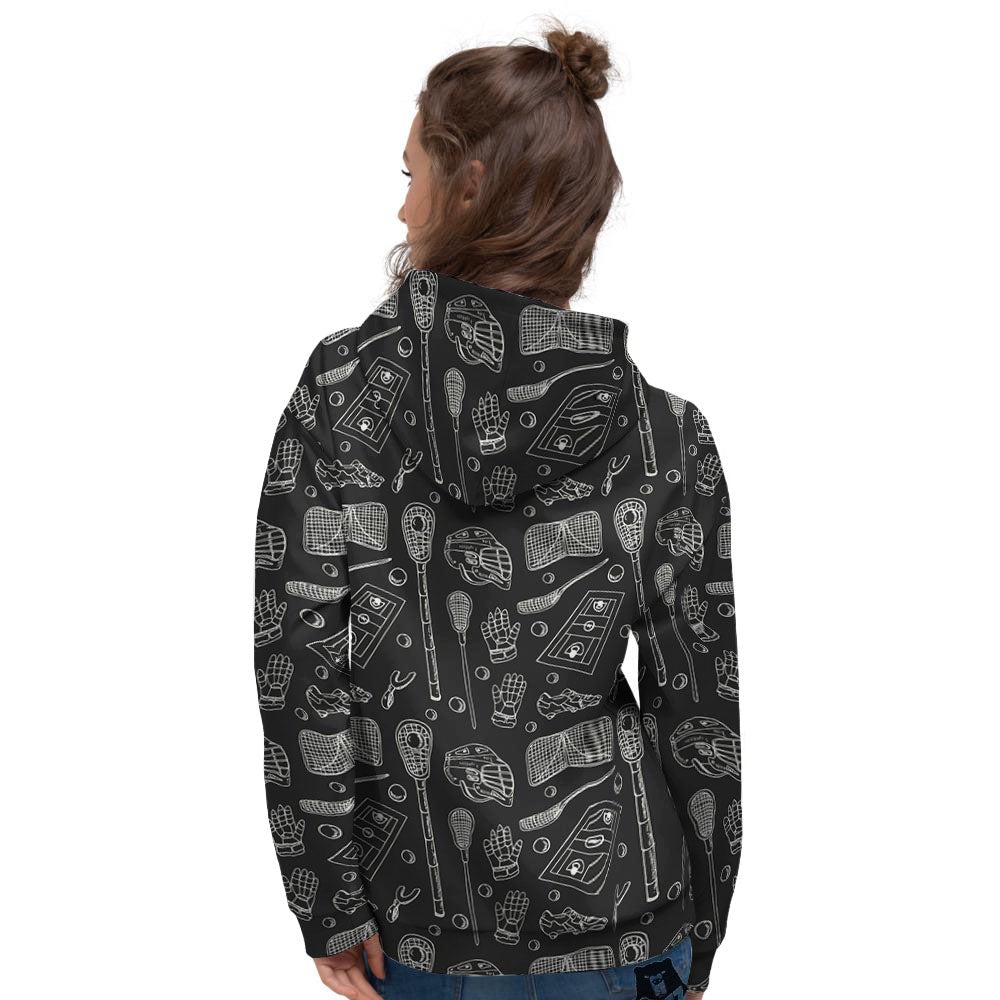 Equipment Lacrosse Print Pattern Women's Hoodie-grizzshop