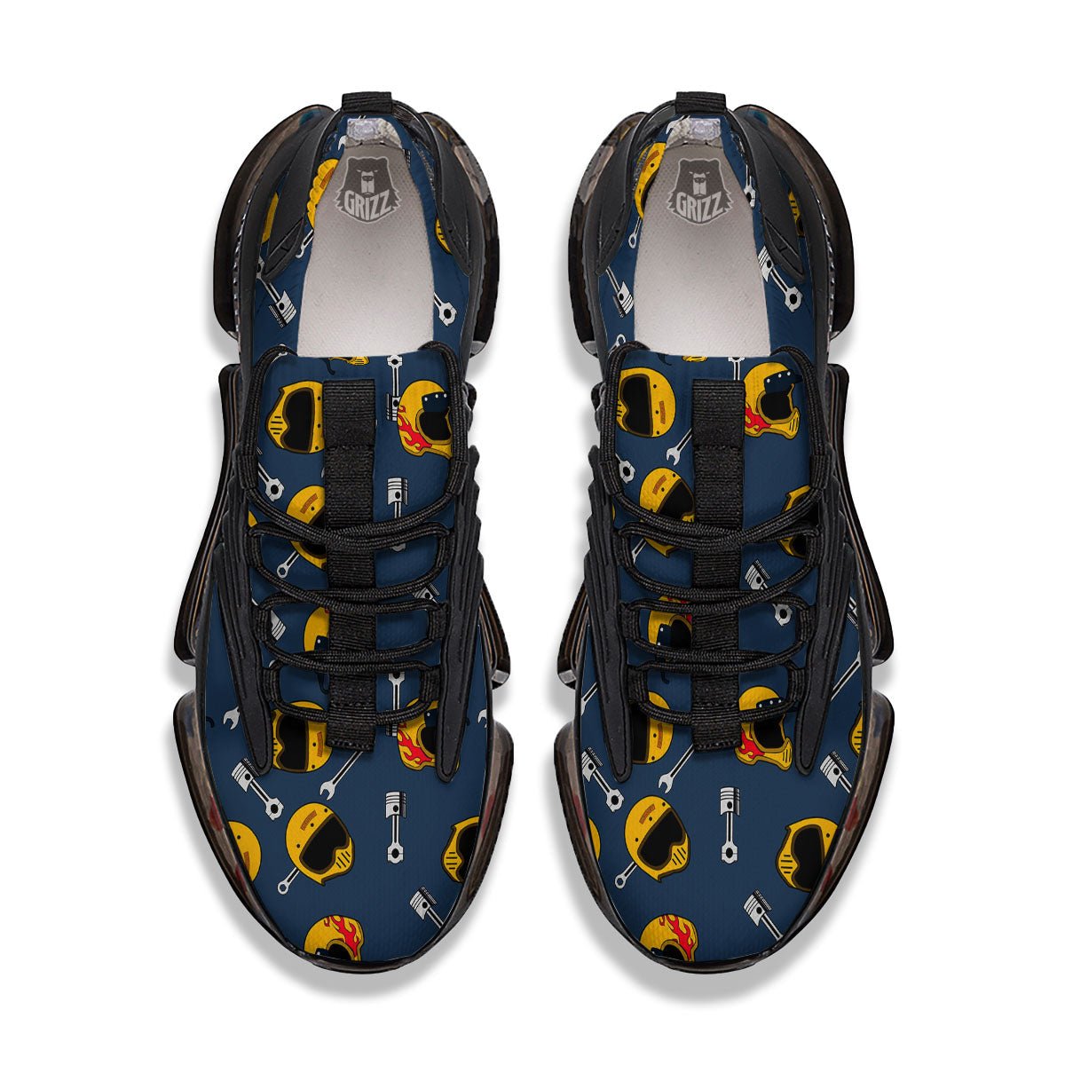 Equipment Motorcycle Print Pattern Black Gym Shoes-grizzshop