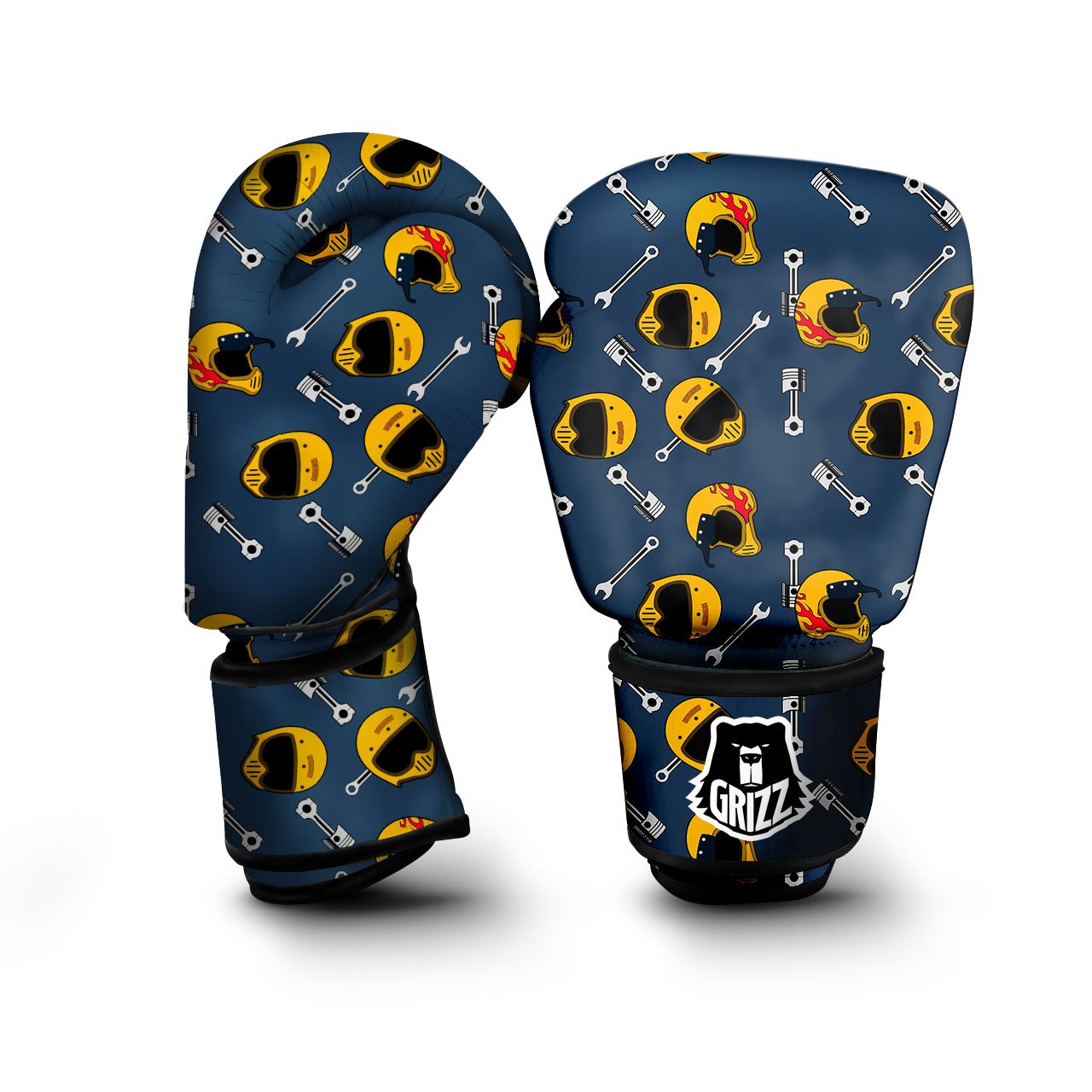 Equipment Motorcycle Print Pattern Boxing Gloves-grizzshop