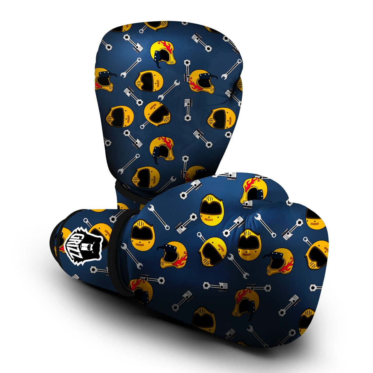 Equipment Motorcycle Print Pattern Boxing Gloves-grizzshop