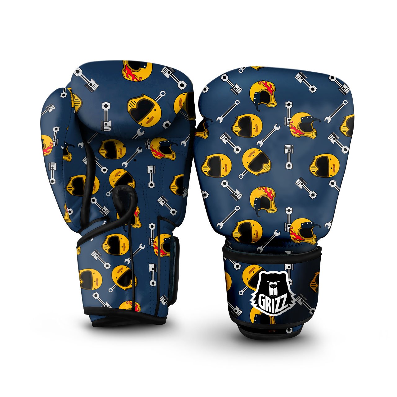 Equipment Motorcycle Print Pattern Boxing Gloves-grizzshop