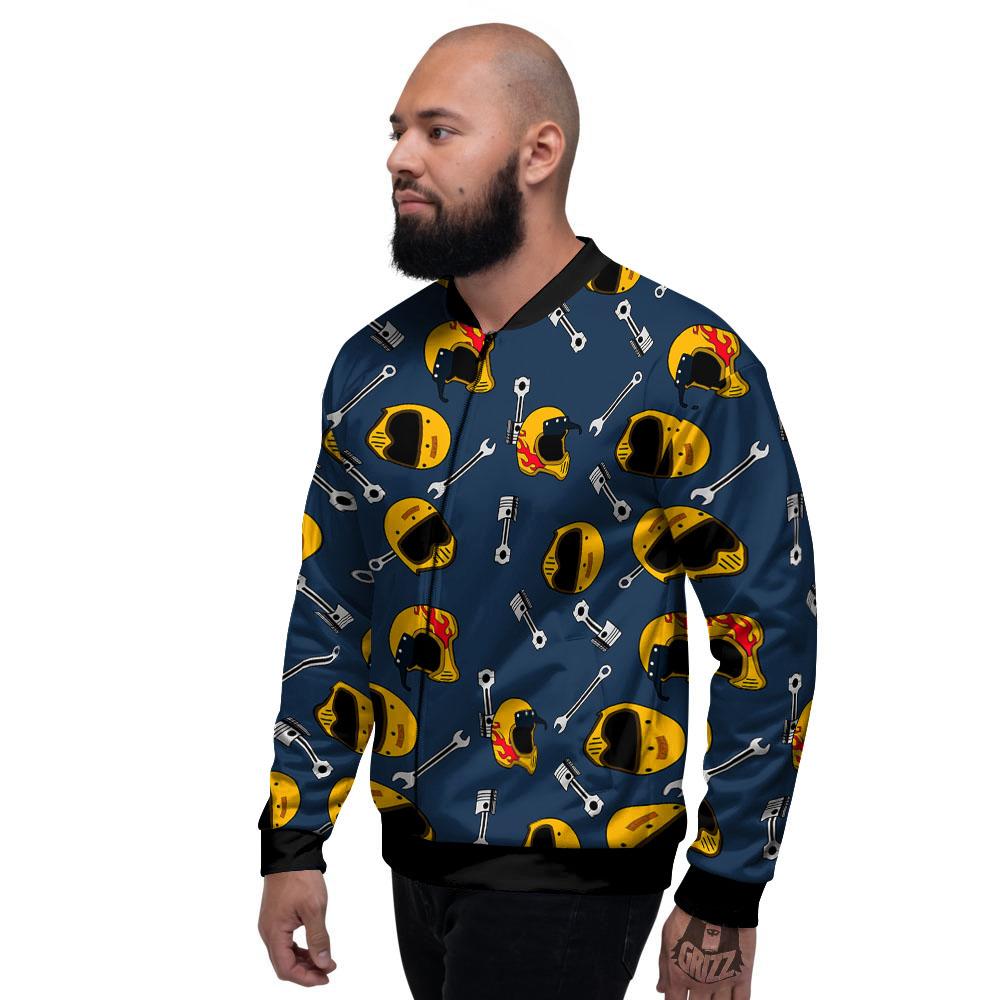 Equipment Motorcycle Print Pattern Men's Bomber Jacket-grizzshop