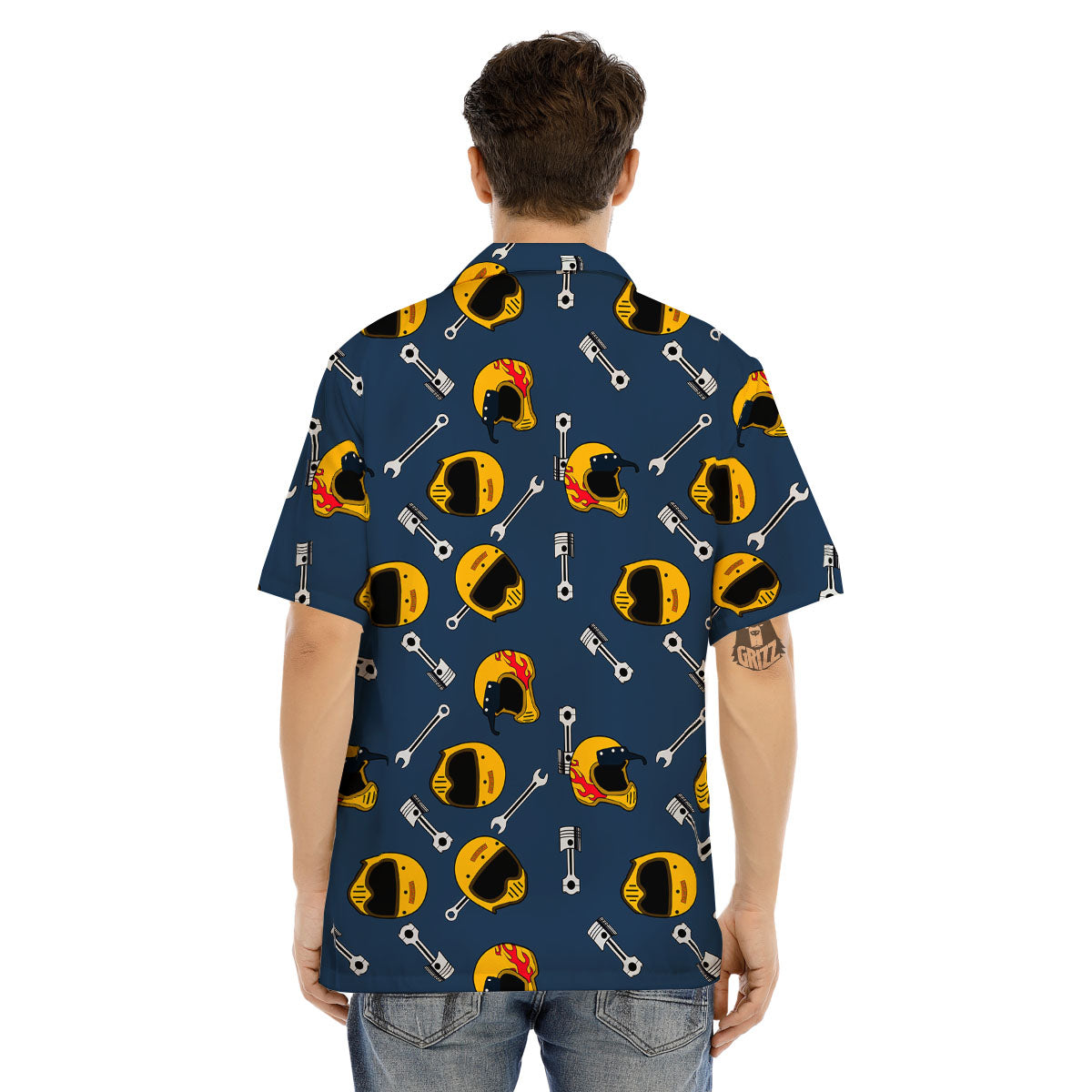 Equipment Motorcycle Print Pattern Men's Hawaiian Shirt-grizzshop