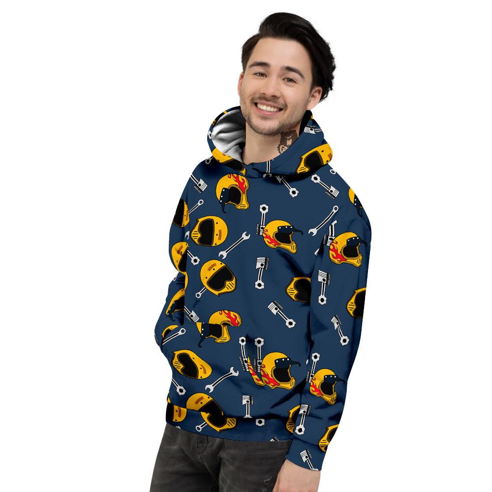 Equipment Motorcycle Print Pattern Men's Hoodie-grizzshop