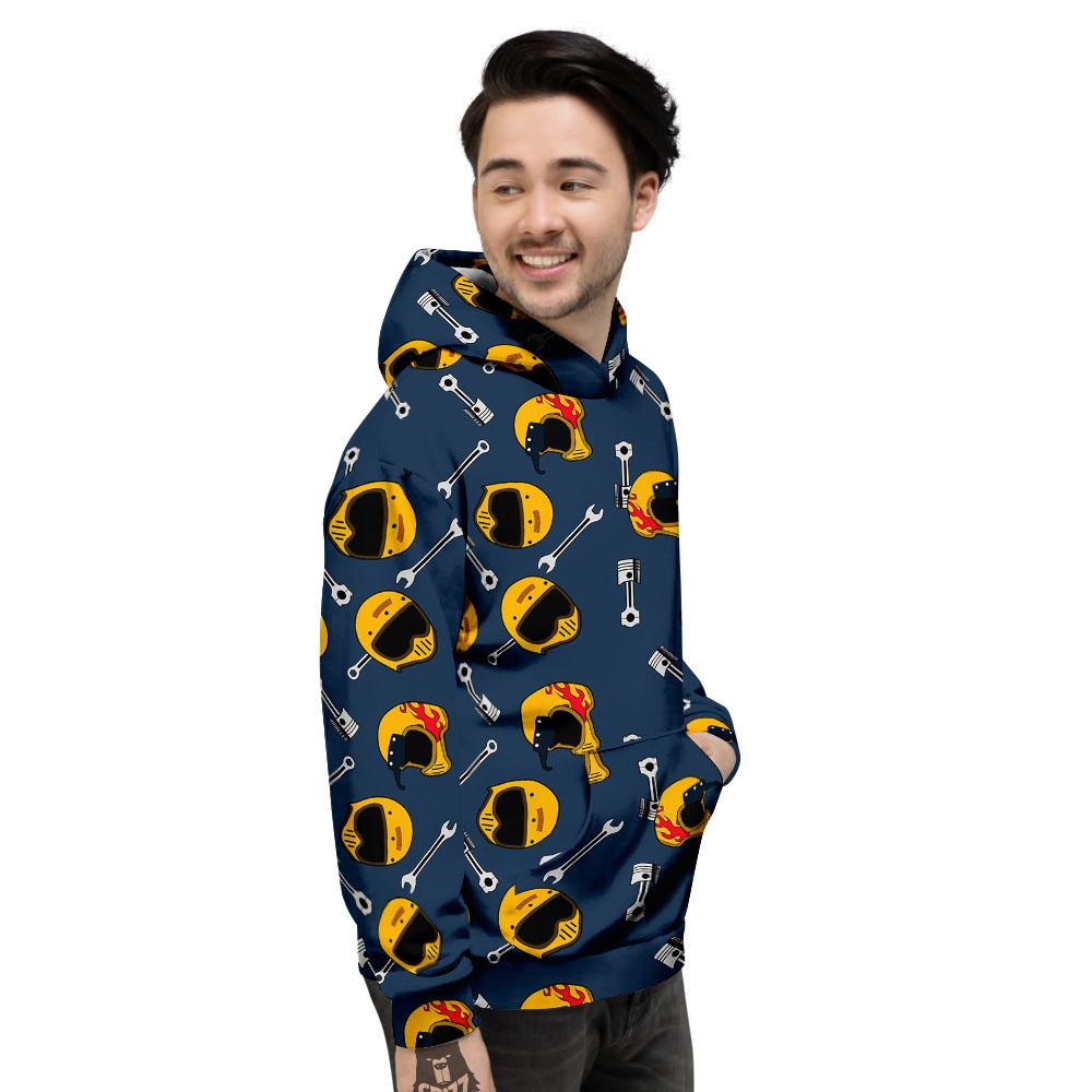 Equipment Motorcycle Print Pattern Men's Hoodie-grizzshop