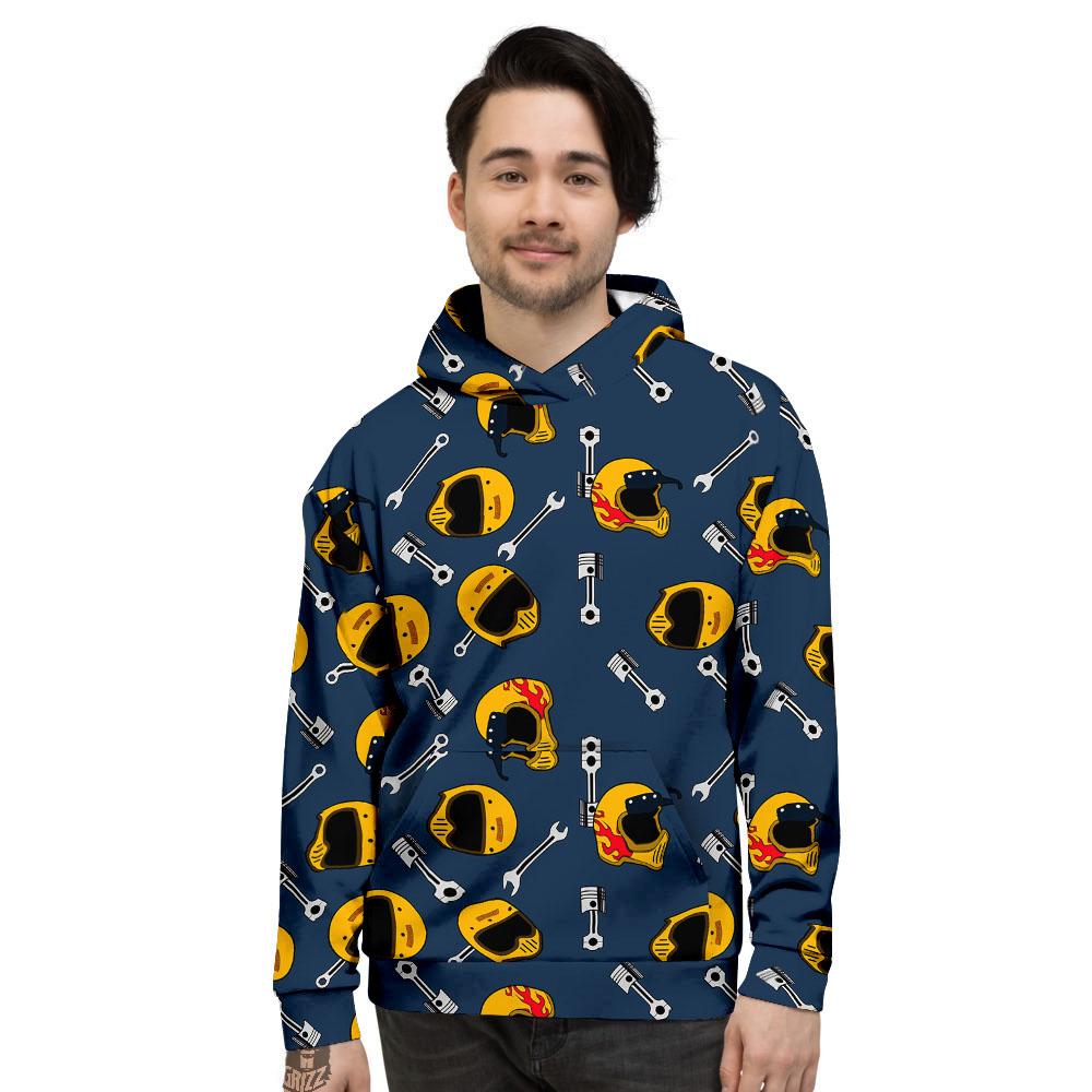 Equipment Motorcycle Print Pattern Men's Hoodie-grizzshop