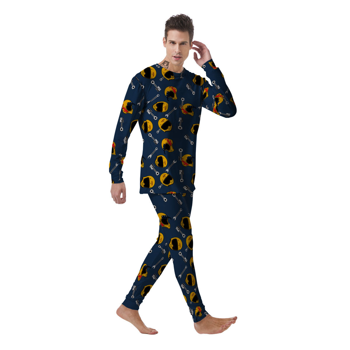 Equipment Motorcycle Print Pattern Men's Pajamas-grizzshop