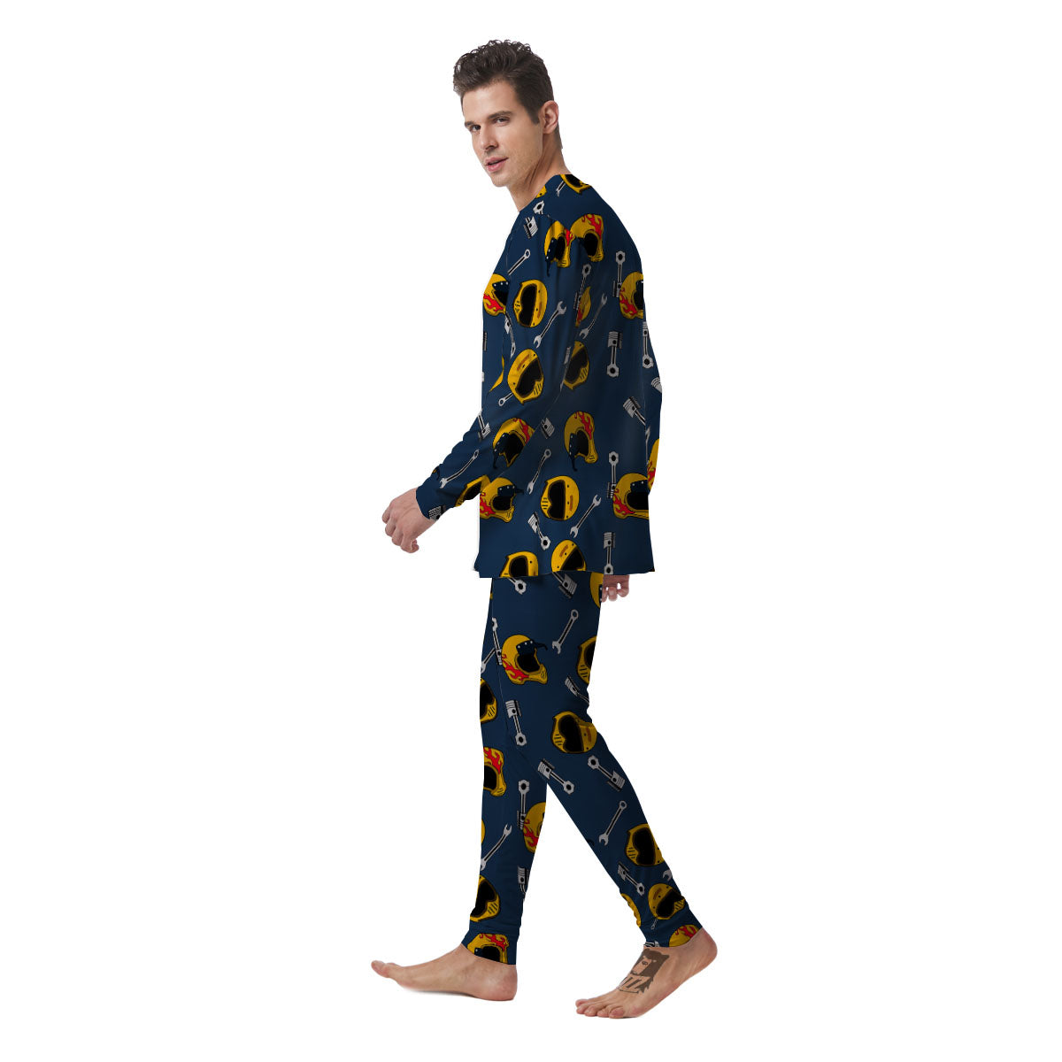 Equipment Motorcycle Print Pattern Men's Pajamas-grizzshop