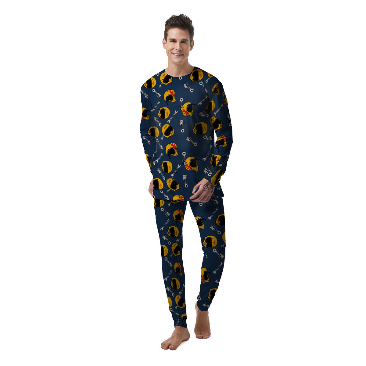 Equipment Motorcycle Print Pattern Men's Pajamas-grizzshop