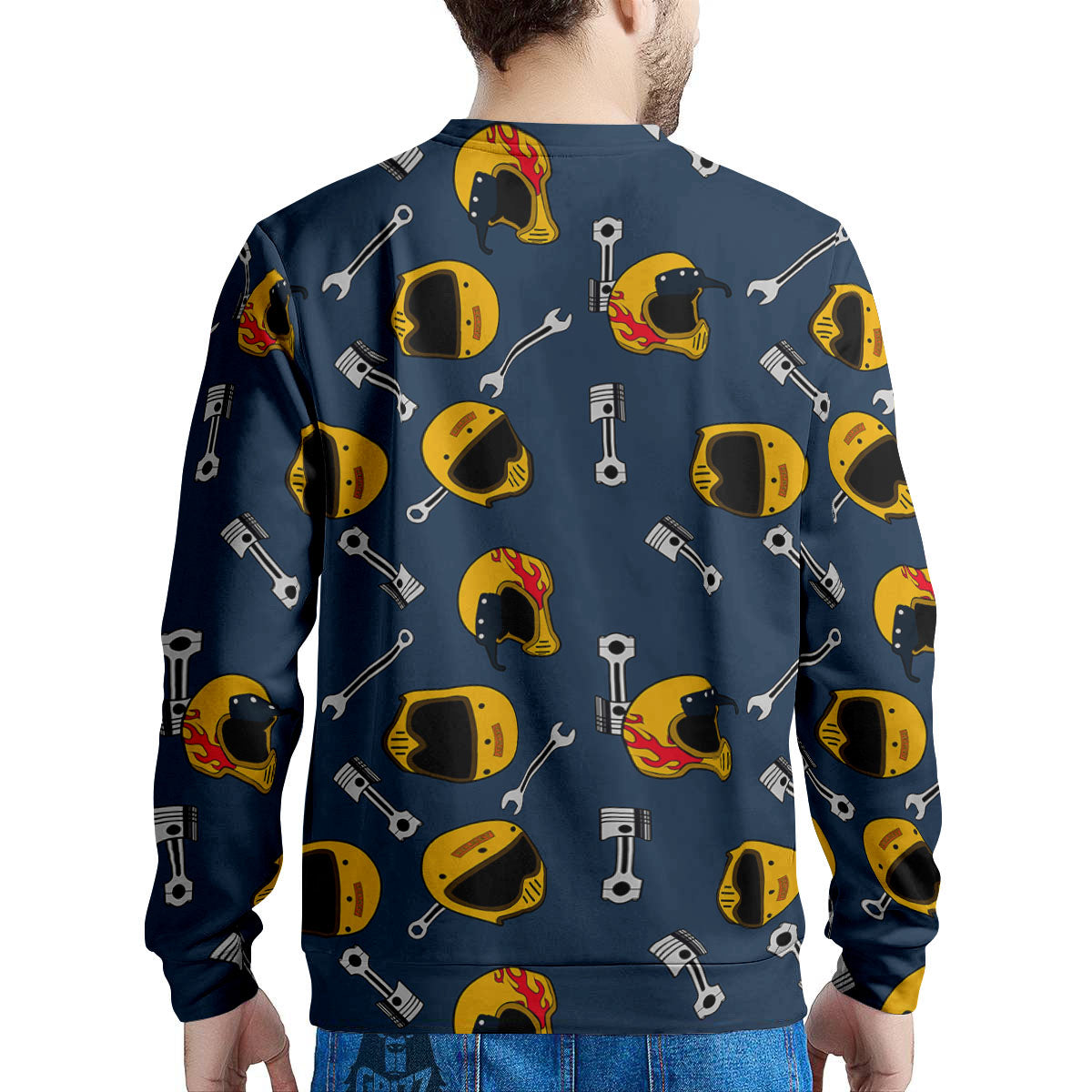 Equipment Motorcycle Print Pattern Men's Sweatshirt-grizzshop