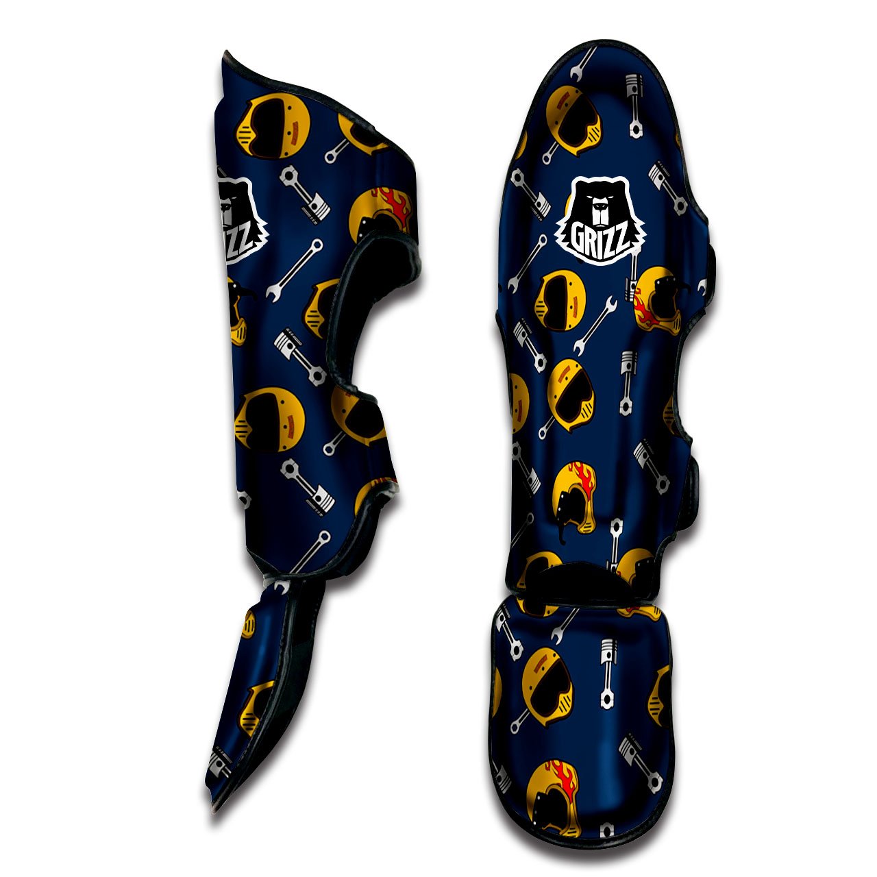 Equipment Motorcycle Print Pattern Muay Thai Shin Guards-grizzshop