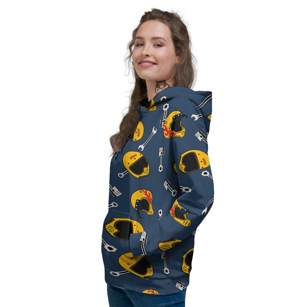 Equipment Motorcycle Print Pattern Women's Hoodie-grizzshop
