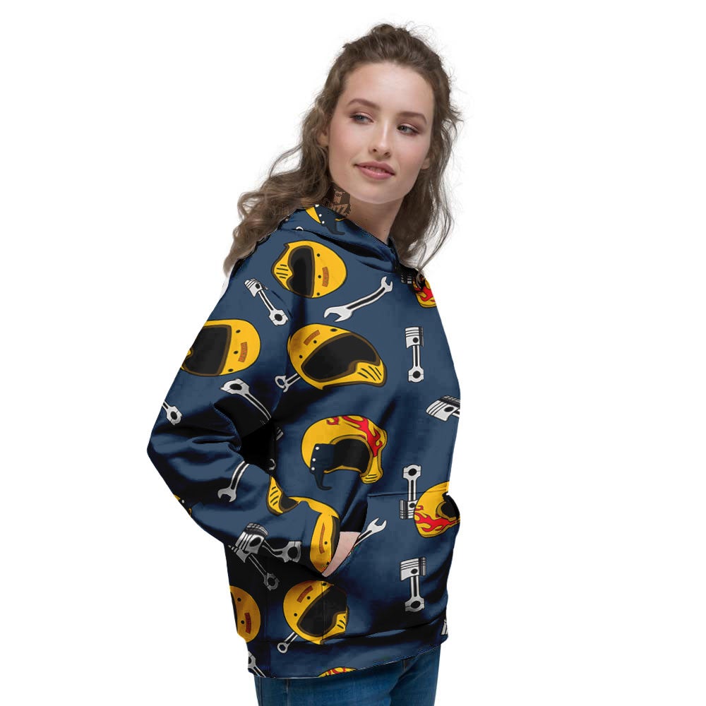 Equipment Motorcycle Print Pattern Women's Hoodie-grizzshop