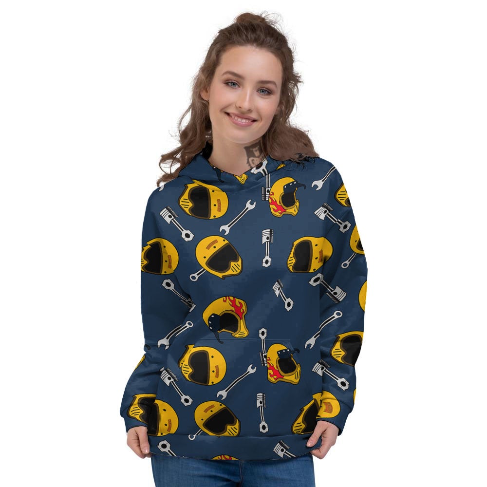Equipment Motorcycle Print Pattern Women's Hoodie-grizzshop