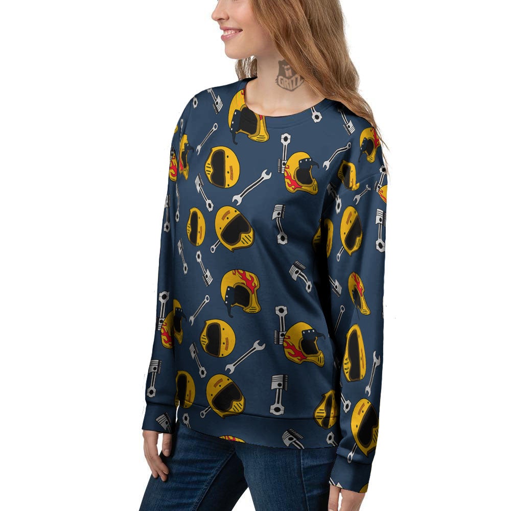 Equipment Motorcycle Print Pattern Women's Sweatshirt-grizzshop